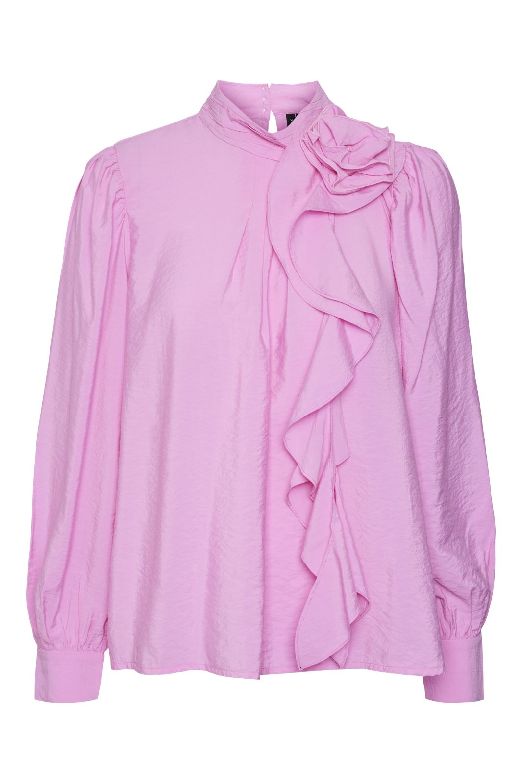 Vero Moda - Vmbailey Ls Frill Top - 4578979 Fuchsia Pink