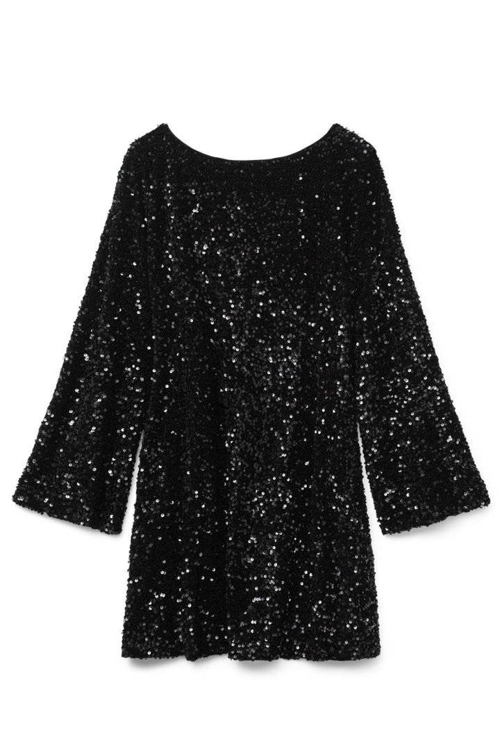 Vero Moda - Vmlaila Ls Sequin Bow Dress - 4682968 Black