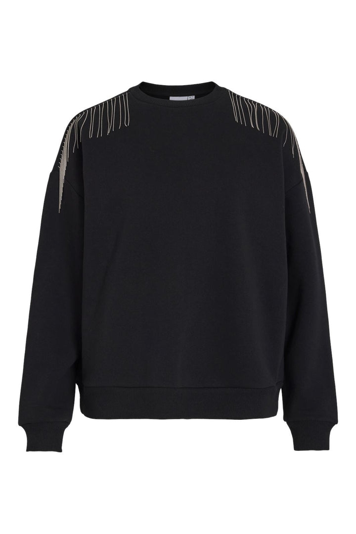 Vila - Bika L/S Detailed Sweatshirt - 4751382 Black