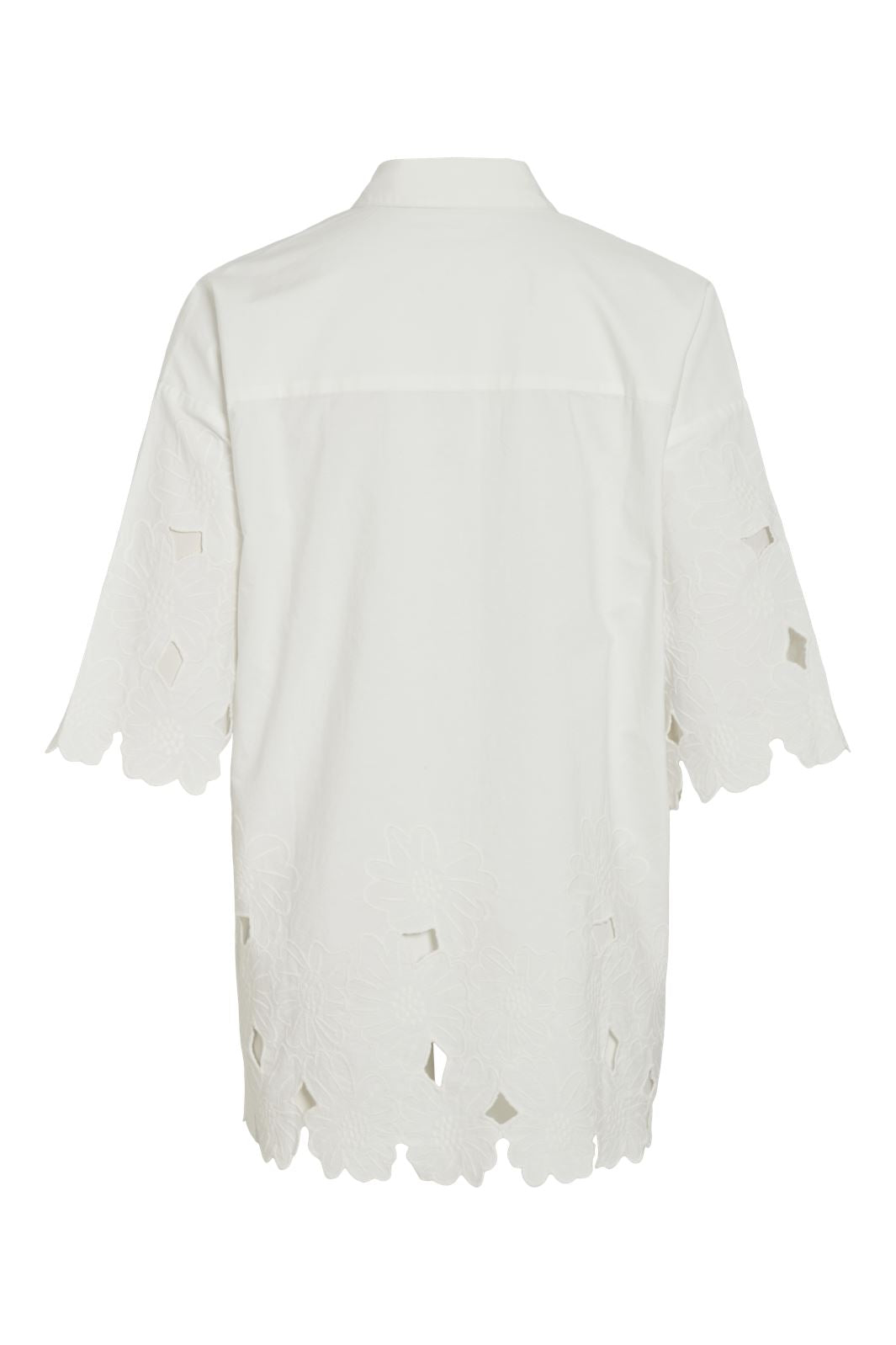 Vila - Vidolla 3/4 Embroidery Shirt #4 - 4586979 Cloud Dancer