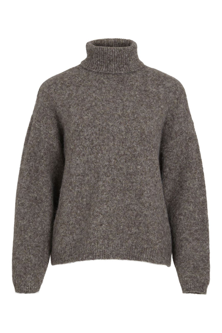 Vila - Vijada L/S Rollneck Pullover/Ka - 4739989 Taupe Gray Melange