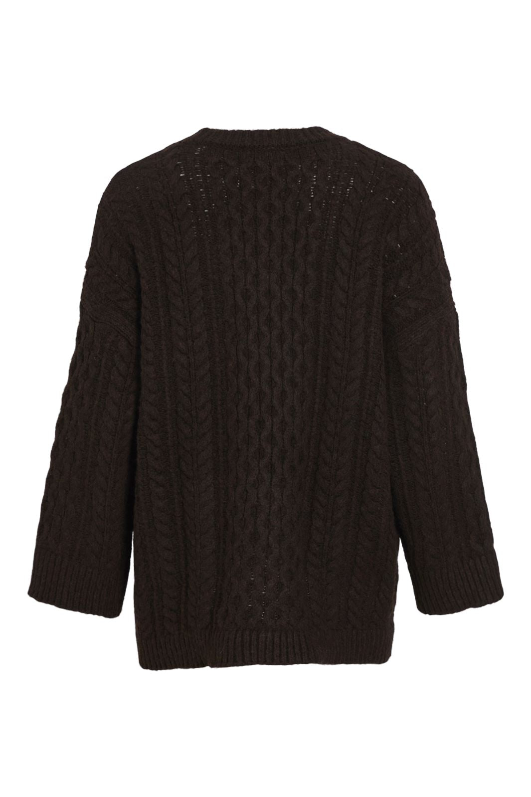 Vila - Vikaia L/S Oversize Cable Knit - 4720441 Coffee Bean