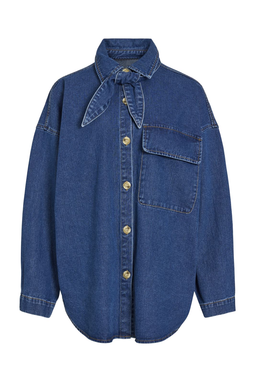 Vila - Vikimmi L/S Denim Shirt - 4732414 Medium Blue Denim