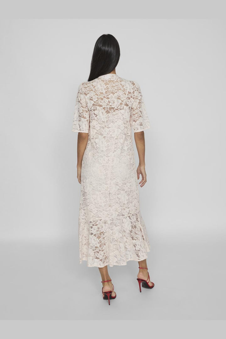 Vila - Vinalina 2/4 Lace Midi Dress - 4635159 Rosewater