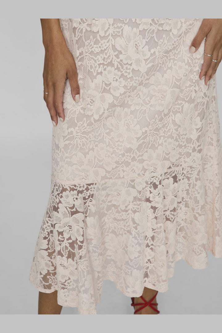 Vila - Vinalina 2/4 Lace Midi Dress - 4635159 Rosewater