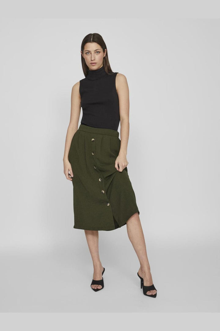 Vila - Vitiff Midi Button Skirt/Pb/Ka - 4561255 Kalamata