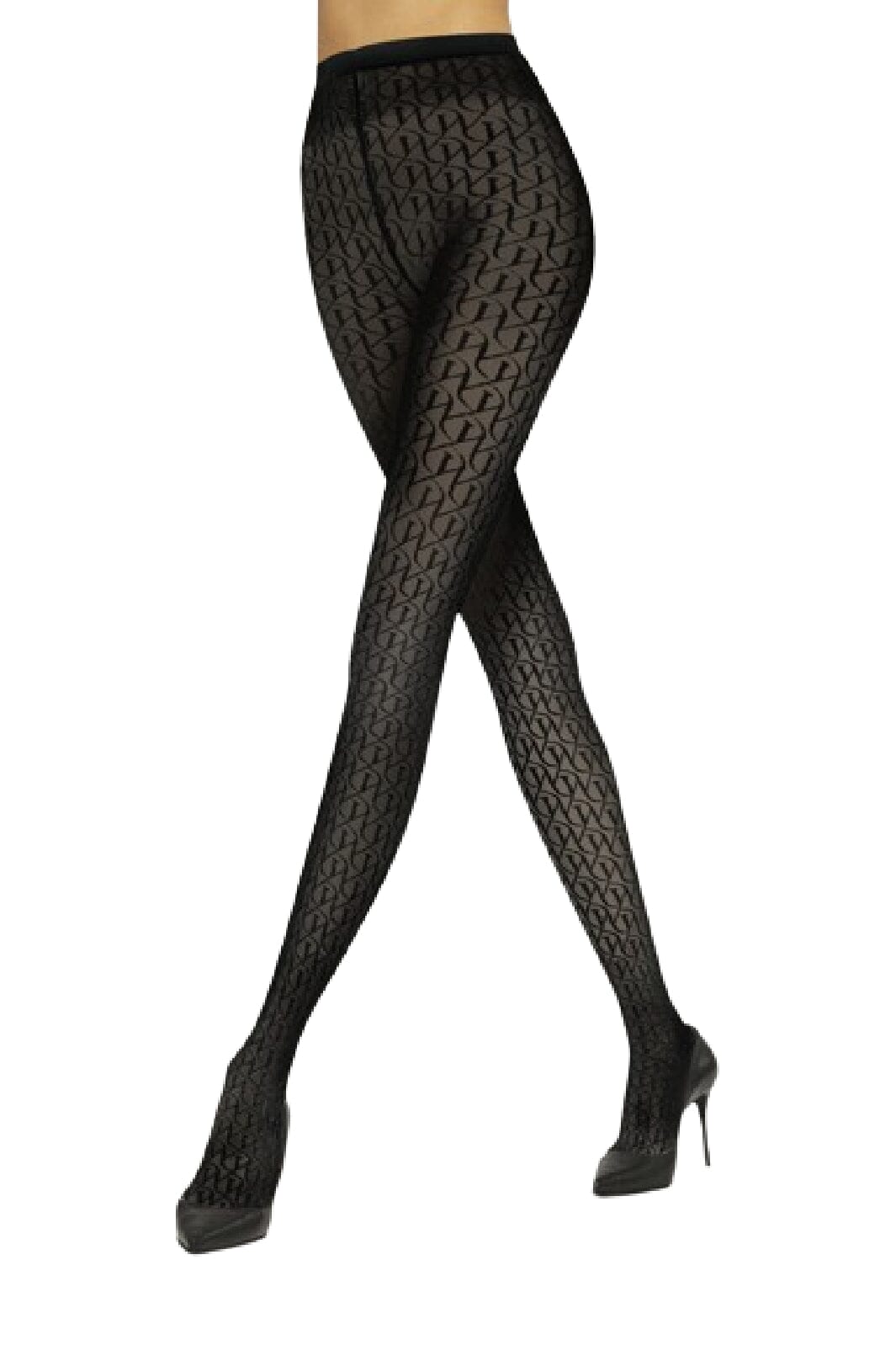 Wolford - W Lace Tights - Black Strømpebukser 