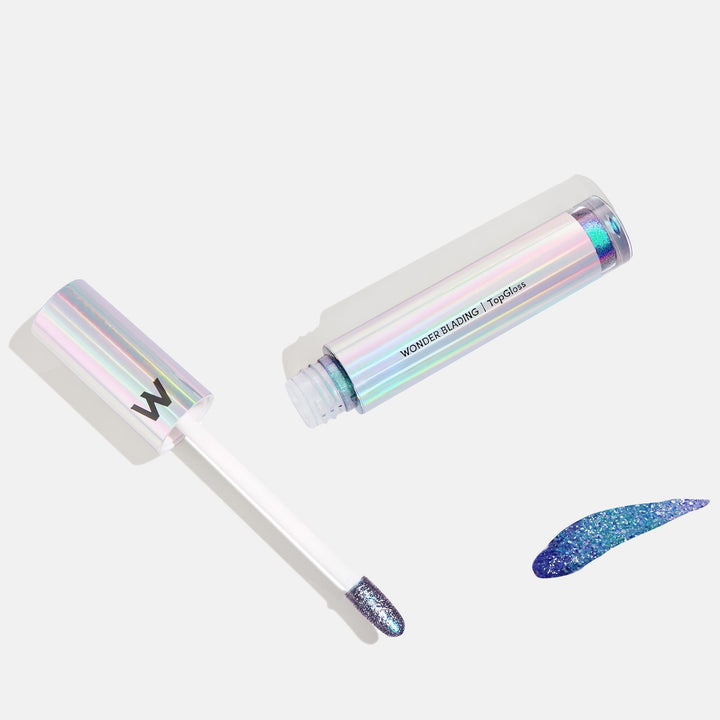 Wonderskin - Wonder Blading Top Gloss Blue Glitter - Blue Glitter Læbestift 