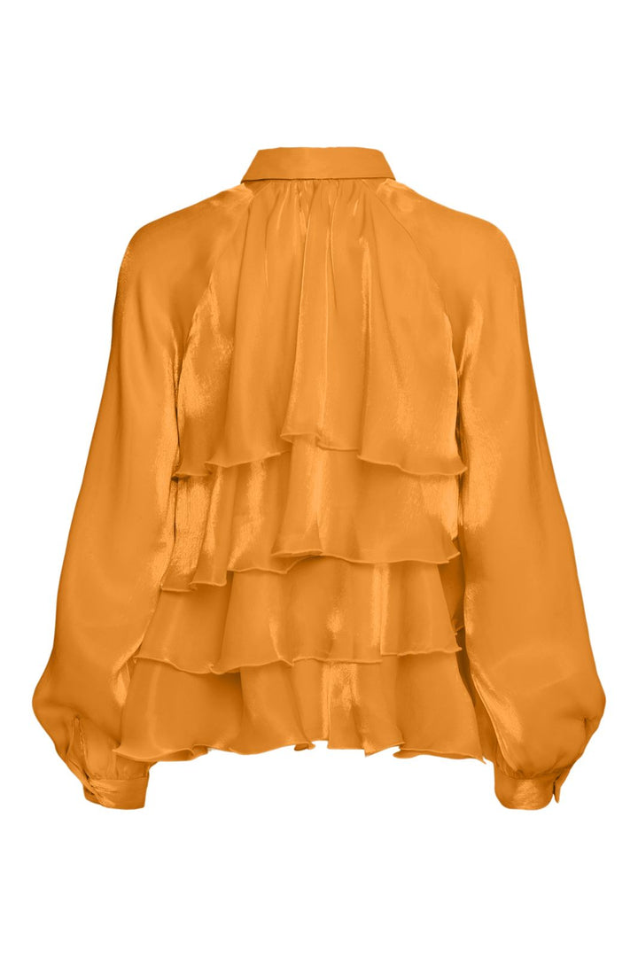 Y.A.S - Yaseloise Ls Shiny Top - 4846741 Flame Orange