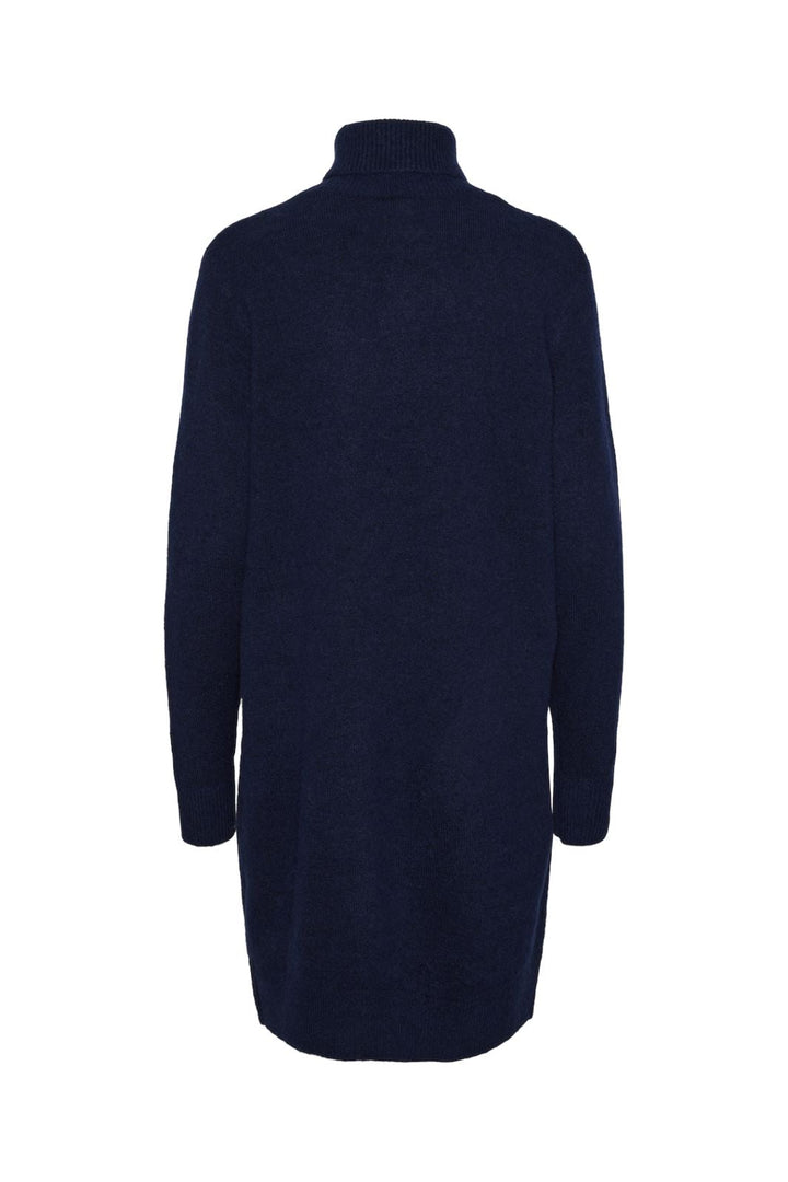 Y.A.S - Yasjuva Roll Neck Knit Dress - 4570393 Navy Blazer Birch Stitch