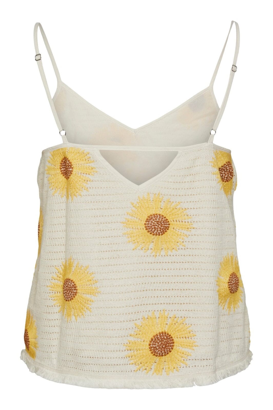 Y.A.S - Yassunflower Strap Top Fest - Birch w. embroidery Toppe 